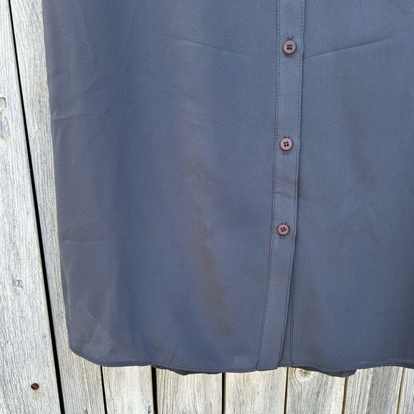 Bailey 44 Silk Mixed Media Shirt Dress Grey M - Picture 8 of 15